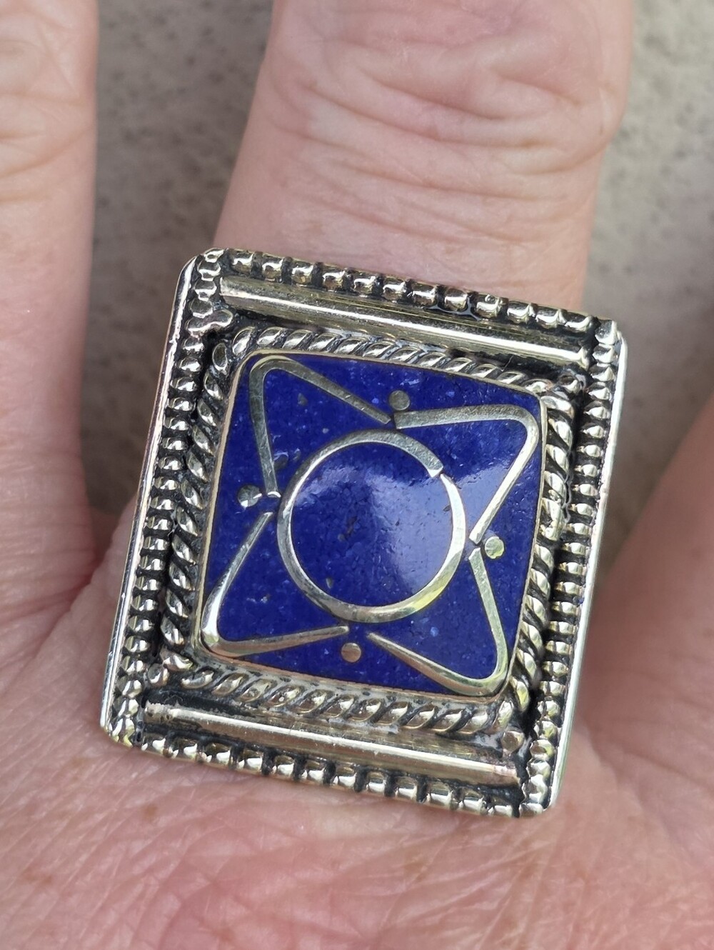 Lapis Lazuli Tibetan Ring (Adjustable)